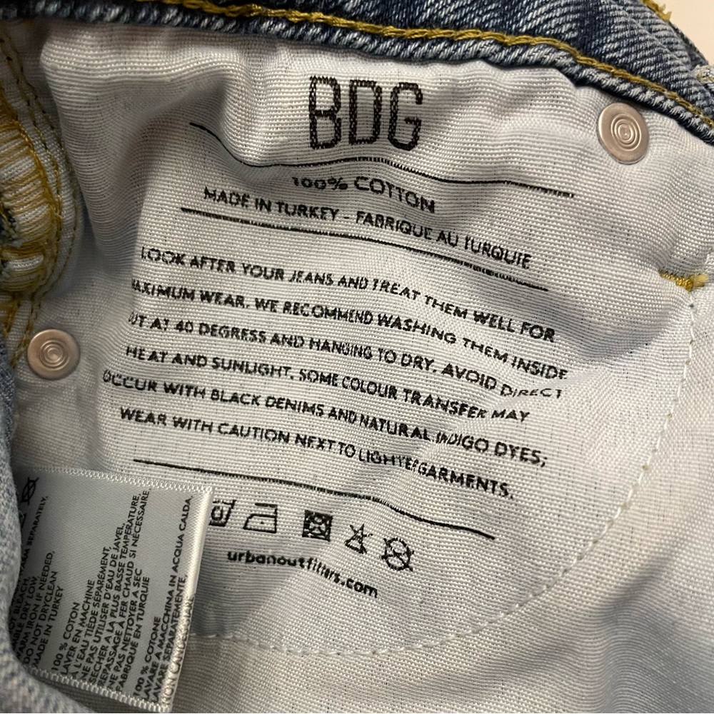 Urban Outfitters BDG jessye two toned mid rise true straight leg jeans 24 - Picture 13 of 16